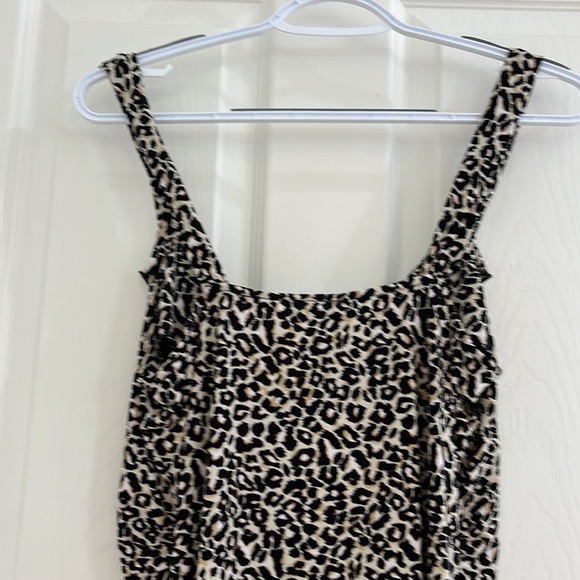 WHBM Leopard Print Tank with Ruffled Neckline - Size Medium - NWT - Picture 6 of 7